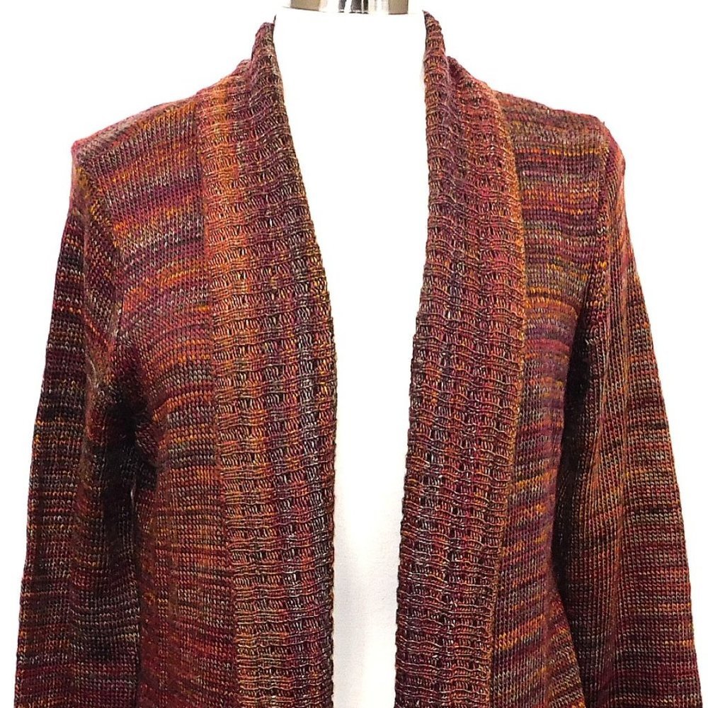 Westport Rust Multi Color Marled Open Front Cardi… - image 2